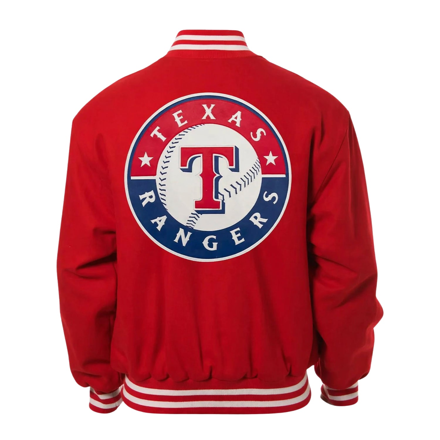 MLB Men's Texas Rangers Red Varsity Jacket (Back)