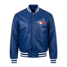 MLB Men's Toronto Blue Jays Blue Leather Varsity Jacket