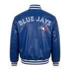 MLB Men's Toronto Blue Jays Blue Leather Varsity Jacket (Back)