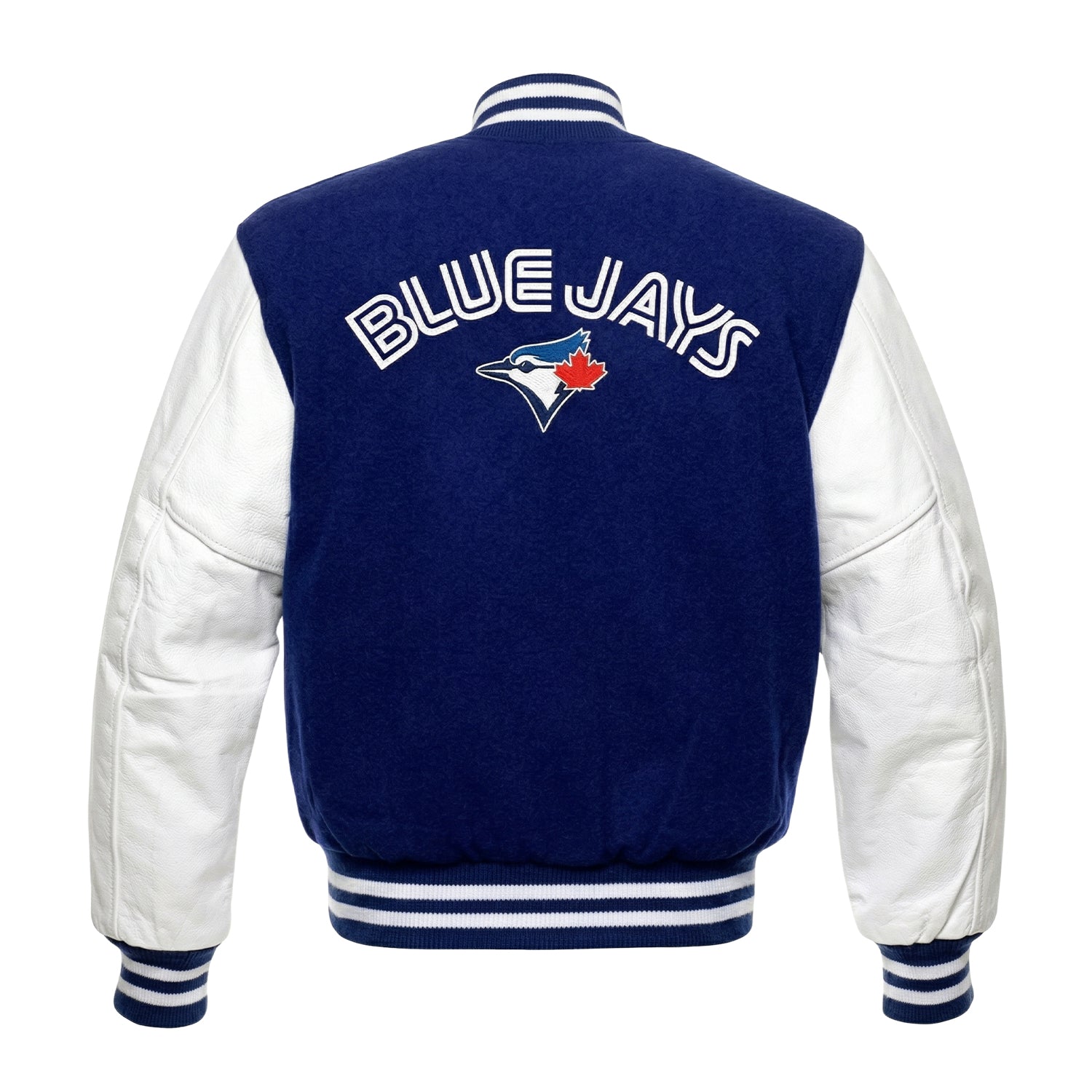 MLB Men's Toronto Blue Jays Blue Wool Varsity Jacket (Back)