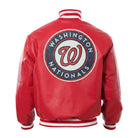 MLB Men's Washington Nationals Red Leather Varsity Jacket (Back)