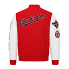 MLB Men's Washington Nationals Red and White Varsity Jacket (Back)
