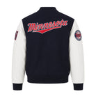 MLB Men's Minnesota Twins Black Wool & Leather Varsity Jacket (Back)