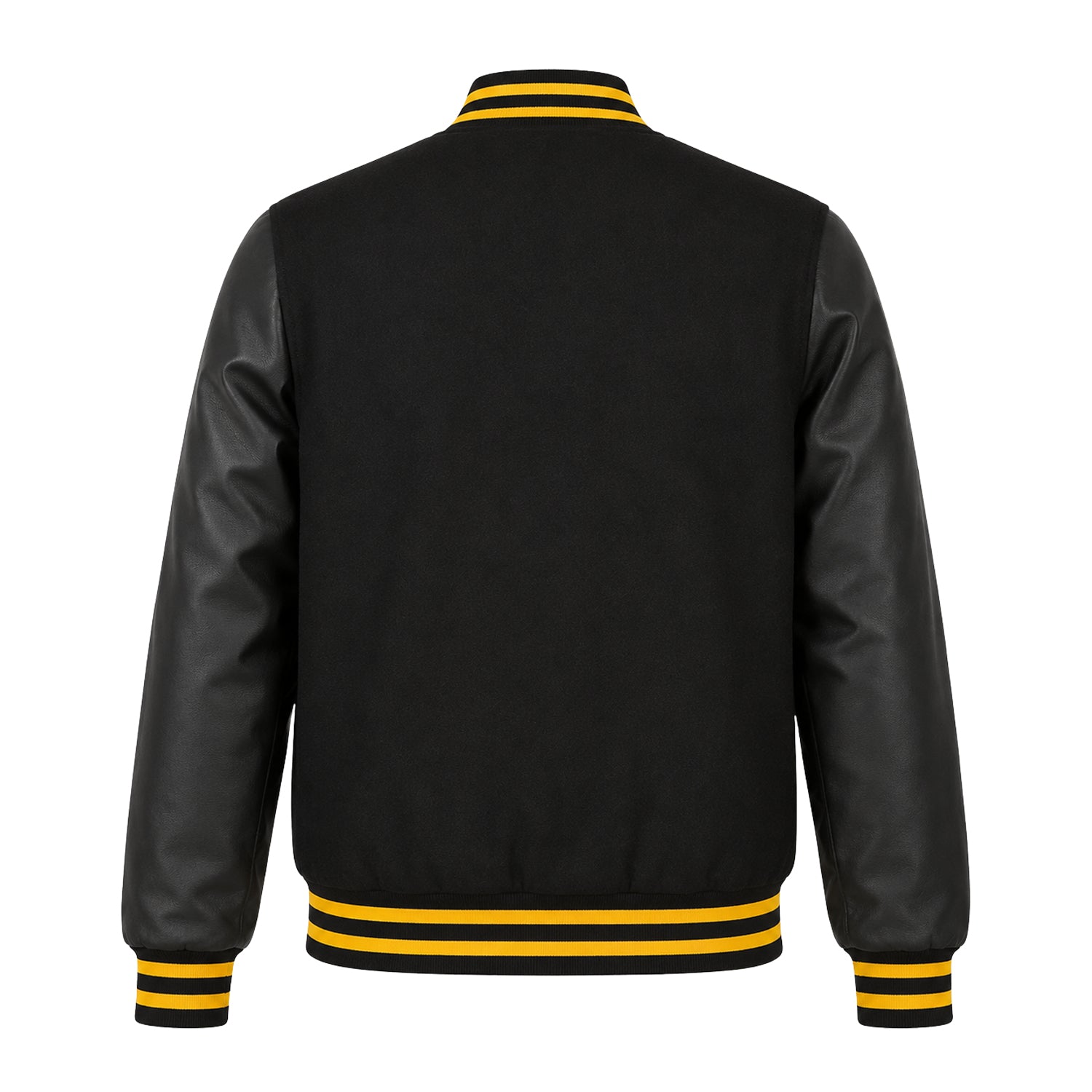 MLB Men's Pittsburgh Pirates Black Leather Varsity Jacket (Back)