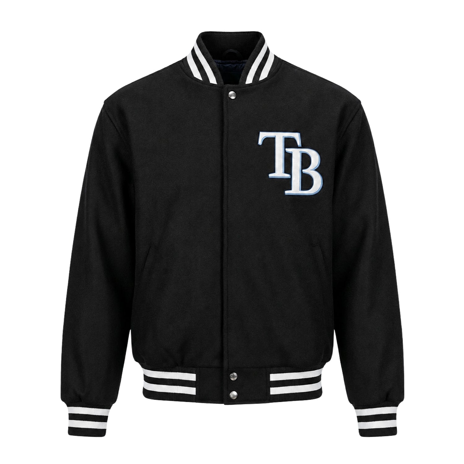 MLB Men's Tampa Bay Rays Black Varsity Jacket
