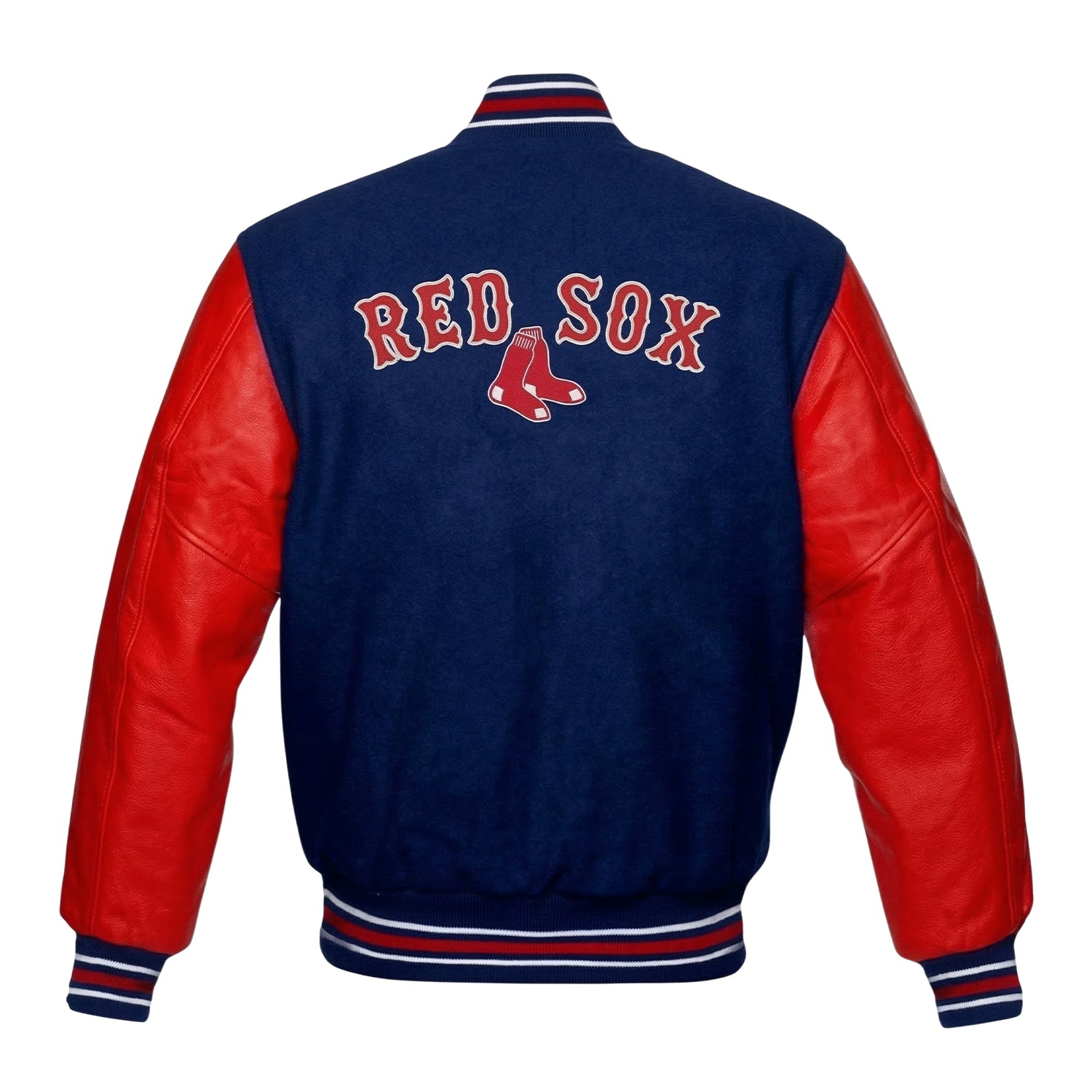 MLB Women's Boston Red Sox Blue & Red Varsity Jacket (Back)