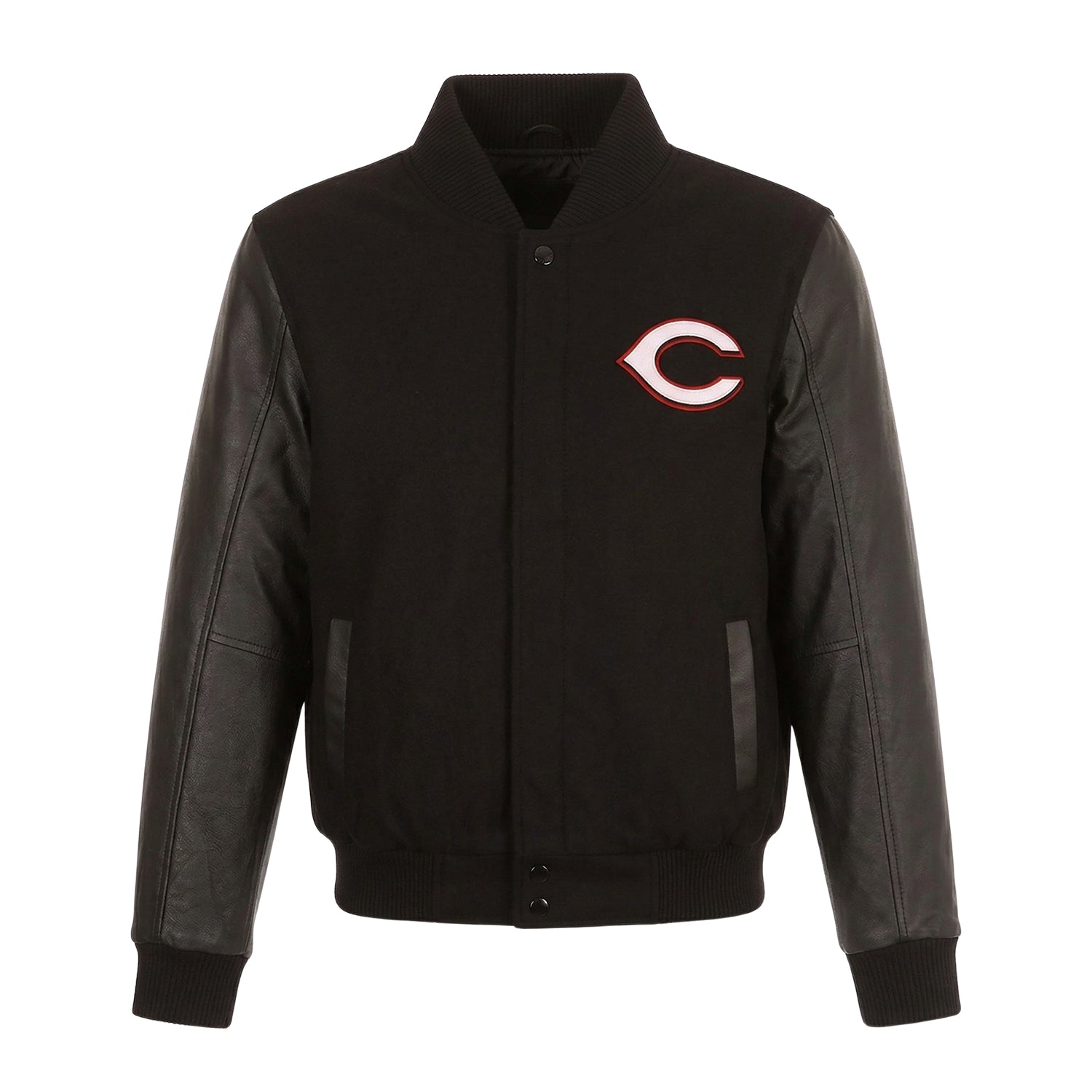 MLB Women's Cincinnati Reds Black Varsity Jacket