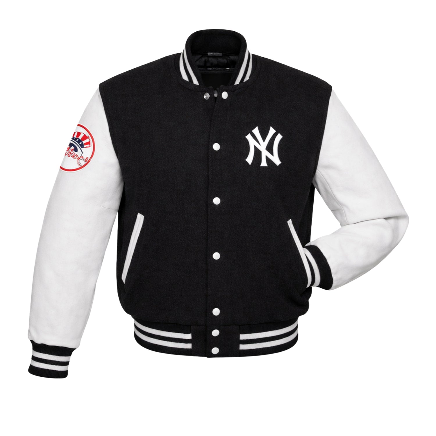 MLB Women's New York Yankees Black & White Varsity Jacket