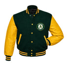 MLB Women's Oakland Athletics Green and Yellow Varsity Jacket