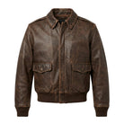 Men's Bomber Distressed Finish Vintage Brown Leather Jacket
