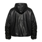 Men's Cosplay Kangaroo Pocket Leather Hoodie (Back)