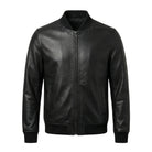 Men's Moto Distressed Finish Black Leather Jacket