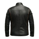 Men's Moto N7 Styling Black Leather Jacket (Back)