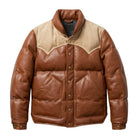 Men's Quilted 70s Style Brown Puffer Jacket