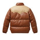 Men's Quilted 70s Style Brown Puffer Jacket (Back)