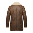 Men's Aviator RAF B3 Design Brown Trench Coat (Back)