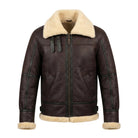 Men's Aviator Shearling Lined Brown Shearling Jacket