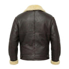 Men's B3 Flight Adjustable Waist Straps Brown Shearling Jacket (Back)