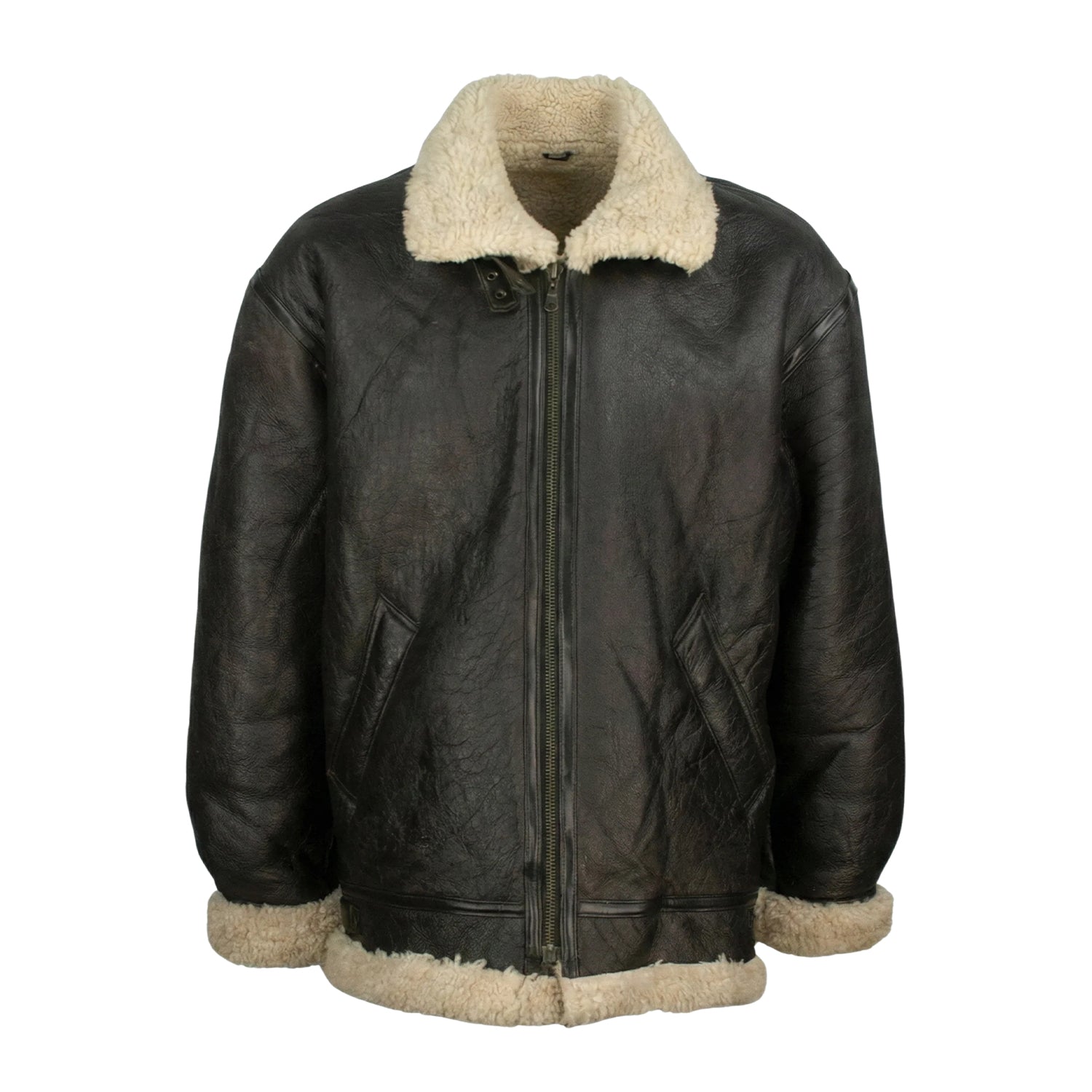Men's B3 Flight Black Fur Black Shearling Jacket