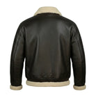 Men's B3 Flight Black Fur Black Shearling Jacket (Back)