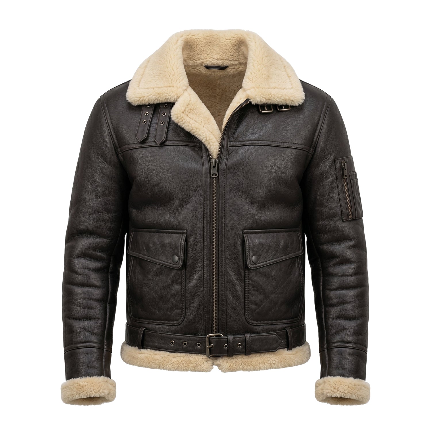 Men's B3 Flight Dual Closure System Shearling Jacket