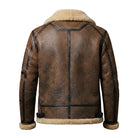 Men's B3 Flight Shearling Fur Lining Brown Shearling Jacket (Back)