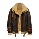 Men's B3 Flight Vintage Bomber Look Brown Shearling Jacket