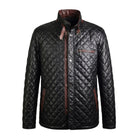 Men's Biker Quilted Design Black Leather Jacket