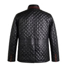 Men's Biker Quilted Design Black Leather Jacket (Back)