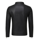 Men's Biker Ribbed Cuffs Black Premium Jacket (Back)