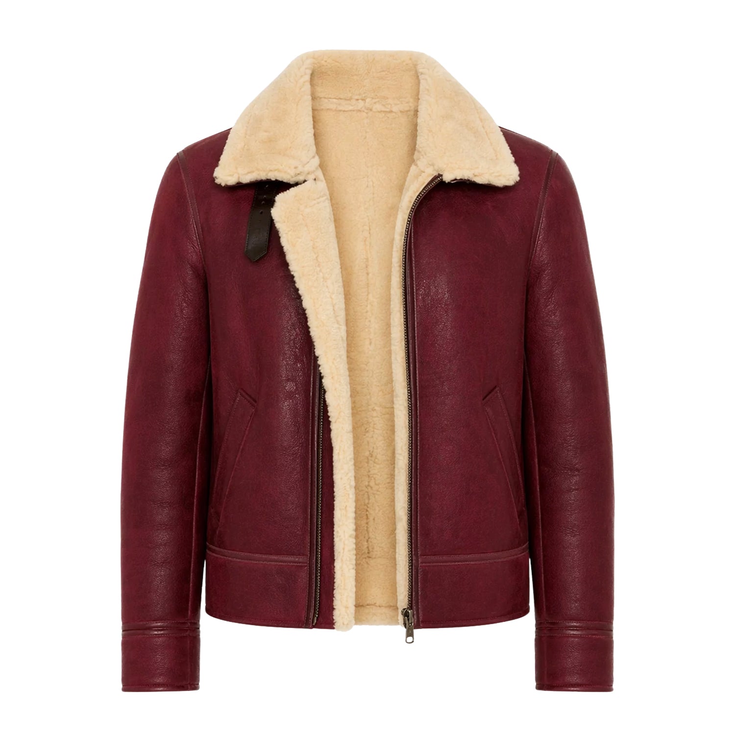 Men's Biker Shearling Lined Shearling Jacket
