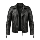 Men's Biker Slim Fit Black Leather Jacket