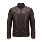 Men's Biker Slim Fit Brown Leather Jacket