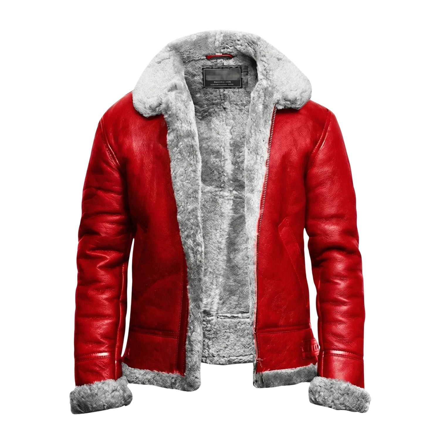 Men's Bomber Classic A2 Red Shearling Jacket
