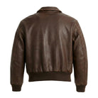 Men's Bomber Distressed Finish Brown Leather Jacket (Back)