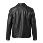 Men's Bomber Ribbed Cuffs Lambskin Leather Jacket (Back)