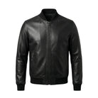 Men's Bomber Ribbed Cuffs Premium Leather Jacket