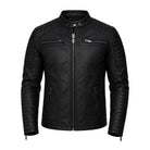 Men's Cafe Racer Ribbed Cuffs Sheepskin Leather Jacket