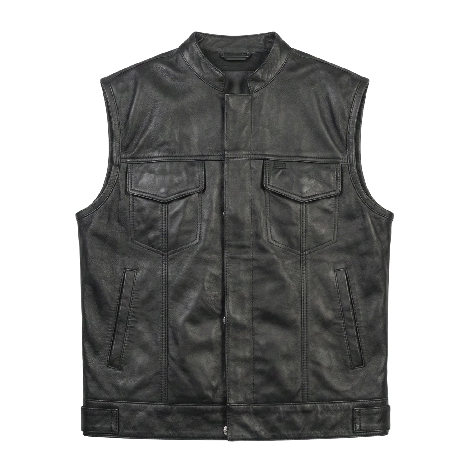 Men's Classic Atlas Black Leather Vest