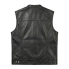 Men's Classic Atlas Black Leather Vest (Back)