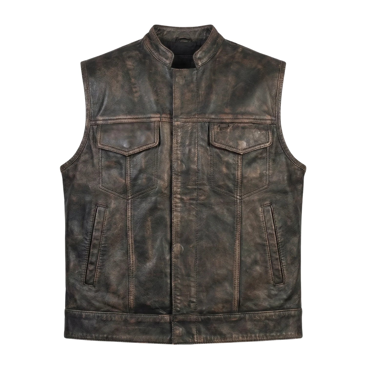 Men's Classic Atlas Brown Leather Vest