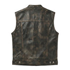 Men's Classic Atlas Brown Leather Vest (Back)