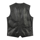 Men's Classic Auden Black Leather Vest (Back)