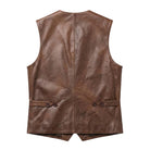 Men's Classic Auden Brown Leather Vest (Back)
