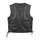 Men's Classic Brandon Black Leather Vest (Back)