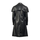 Men's Duster Full-Length Duster Black Trench Coat (Back)