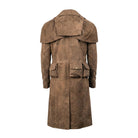 Men's Duster Vintage Finish Army Brown Trench Coat (Back)