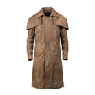 Men's Duster Vintage Finish Brown Trench Coat 