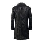 Men's Long Full-Length Design Black Trench Coat (Back)