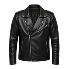 Men's Moto Lightweight Design Black Leather Jacket 